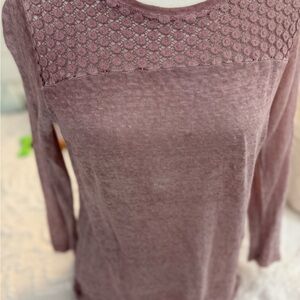 Chic Mauve Lace Detail Blouse